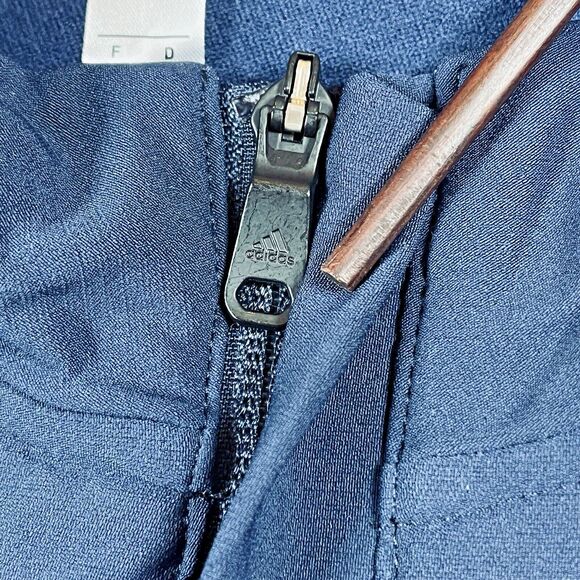 ADIDAS Golf Men's XL Blue Full Front Zip Jacket Pockets Stretch Cuffs Drawstring - Picture 8 of 13